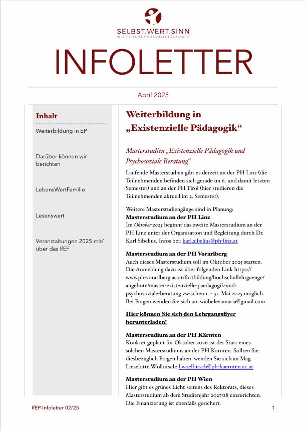 Infoletter April 25