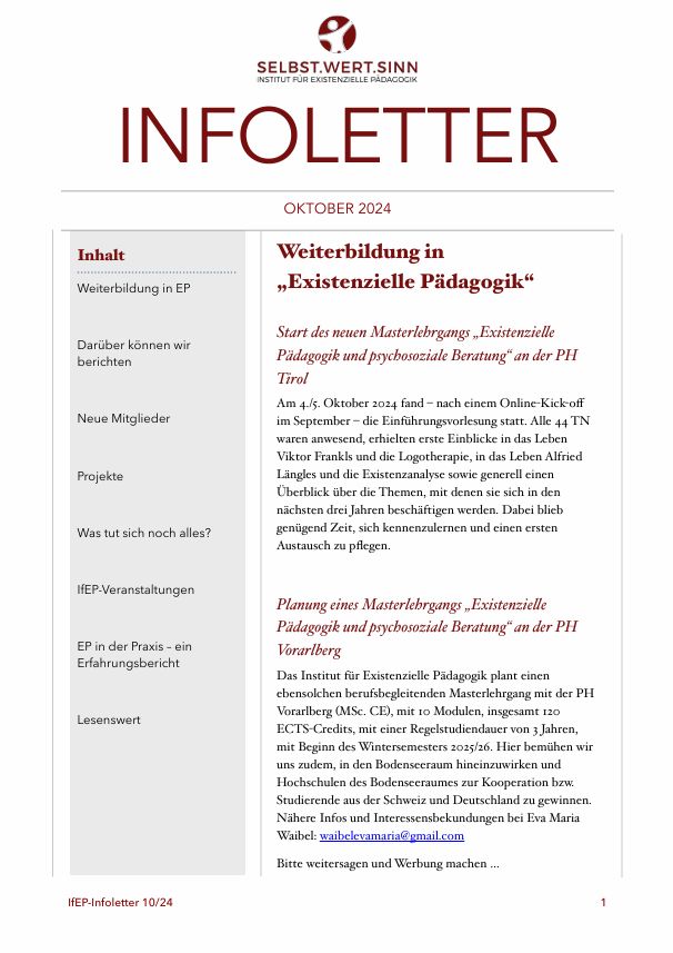 Infoletter Oktober 24